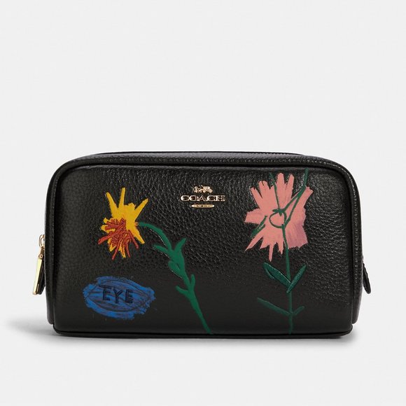 🌸 Coach X Jean Michel Basquiat Small Boxy Cosmetic Case 🍃 - Picture 2 of 14